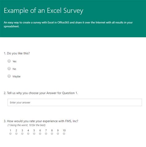 Surveys in Excel, hosted on the web .
